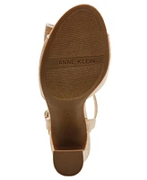 Anne Klein Women's Rosy Bow Block Heel Dress Sandals