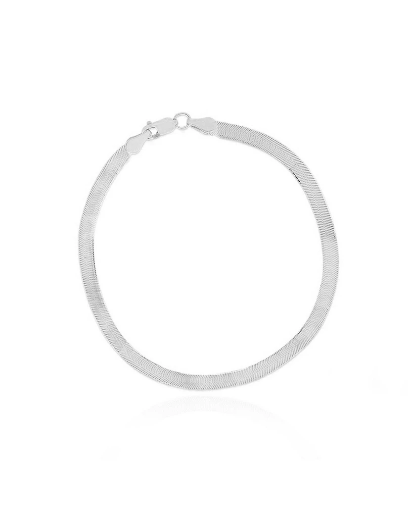 The Lovery Large Herringbone Bracelet 14K White Gold