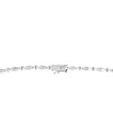 Effy Lab Grown Emerald (13-5/8 ct. t.w.) & Lab Grown Diamond (1-5/8 ct. t.w.) Mixed-Cut 18" Statement Necklace in 14k White Gold
