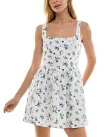 Trixxi Juniors' Square-Neck Corset Fit & Flare Dress