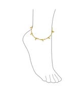 Bling Jewelry Multi Heart Charms Anklet Ankle Bracelet Gold Plated Figaro Chain