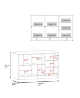 Fm Furniture Red Rock Kitchen Island with 2 Doors and Open Storage, Wengue