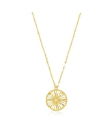 The Lovery Gold Compass Medallion Necklace 14K Gold