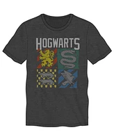 Harry Potter Men's Hogwarts Charcoal T-Shirt-l