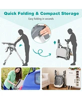 Foldable High Chair with Footrest and Detachable Tray