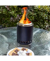 Tabletop Smokeless Fire Pit with Storage Bag and Poker - Triple Burn Pellet or Wood Burning 9.75" H Black