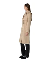 Soia & Kyo Womens Fabiola Relaxed-Fit Double-Breated Trench Coat With Adjustable Waist