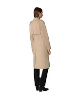 Soia & Kyo Womens Fabiola Relaxed-Fit Double-Breated Trench Coat With Adjustable Waist