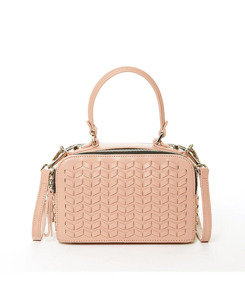 Susu The Kayla Pink Woven Leather Bag