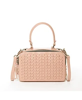 Susu The Kayla Pink Woven Leather Bag