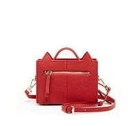 Susu Leather Cat Bag Red Crossbody