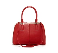 Susu Saffiano Leather Satchel Bag Red Purse Women's Handbag