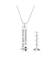 White Gold Plated "You are Strong & Beautiful" Pendant Necklace