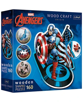 Trefl Wood Craft Puzzles Trefl Wood Craft 160 Piece Wooden Puzzle - Marvel - Fearless Captain America
