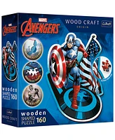 Trefl Wood Craft Puzzles Trefl Wood Craft 160 Piece Wooden Puzzle - Marvel - Fearless Captain America