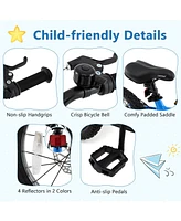 Kids Bike Adjustable with Shock Absorber and Bell Comfortable Safe Ride for Young Cyclists