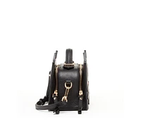 Susu Leather Cat Bag Black Crossbody