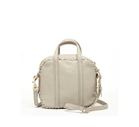 Susu The Evelyn Gray Leather Crossbody Bag