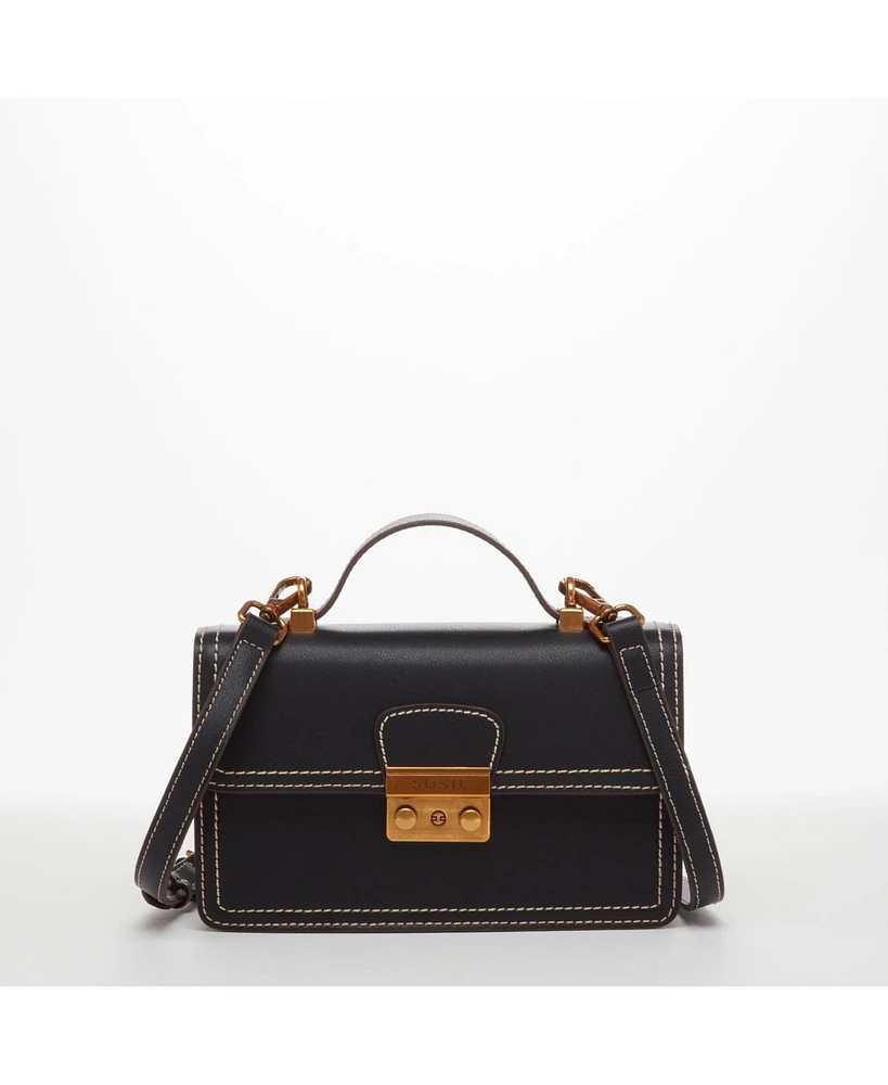 Susu The Jessica Small Leather Crossbody Bag Black