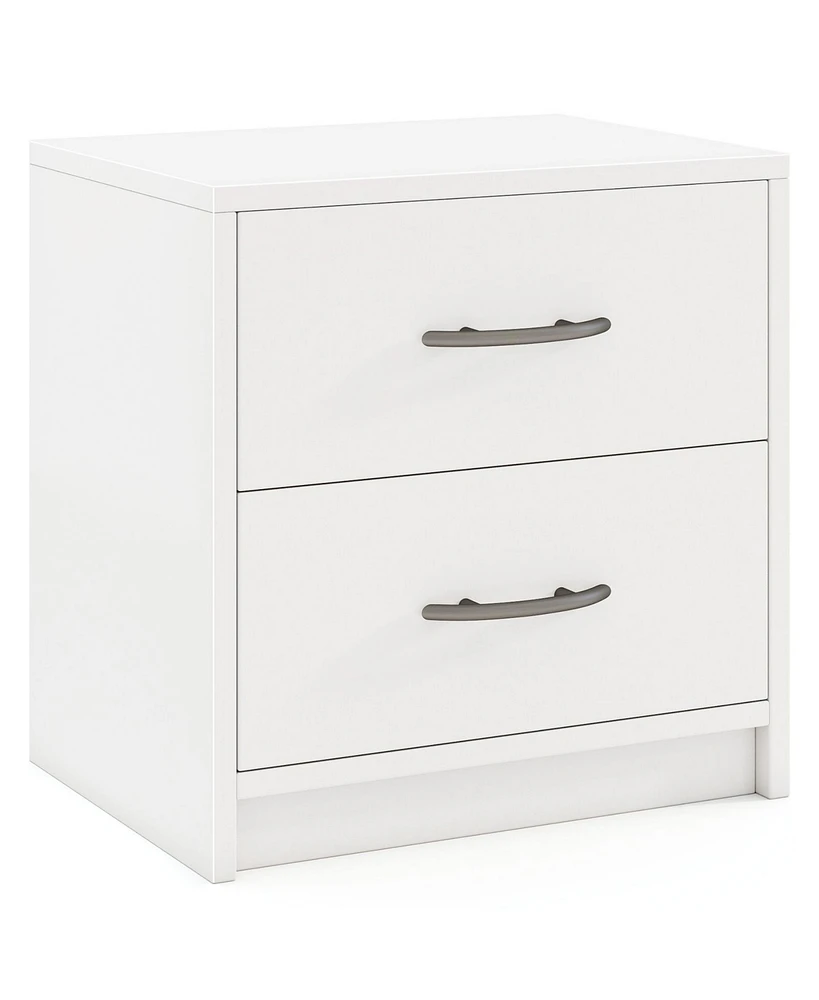 2 Drawer Nightstand with Storage for Living Room