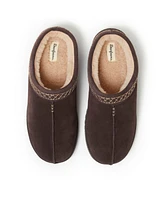 Dearfoams Men's Dean Genuine Suede Clog Slipper with Embroidery