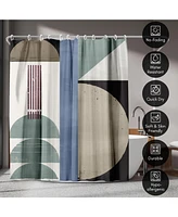 71x74 Modern Abstract Shower Curtain - 100% Polyester - Water-Resistant Bath Curtain