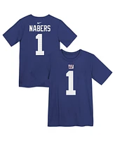 Nike Preschool Malik Nabers Royal New York Giants Name Number T-Shirt