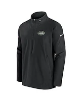 Nike Men's Black New York Jets Sideline Coach Half-Zip Jacket