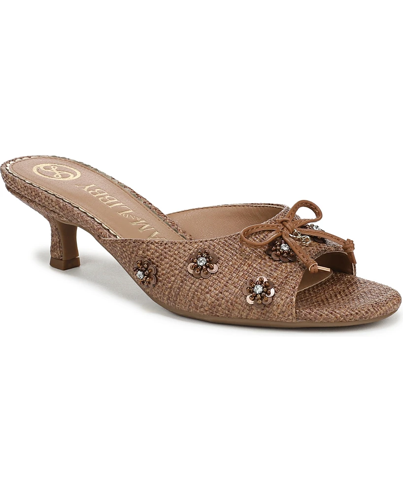 Sam and Libby Women's Ollie Fleur Flower Kitten Heel Slide Dress Sandals