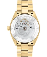 Movado Men's Datron Swiss Automatic Ionic Plated Light Gold Steel Watch, 39mm