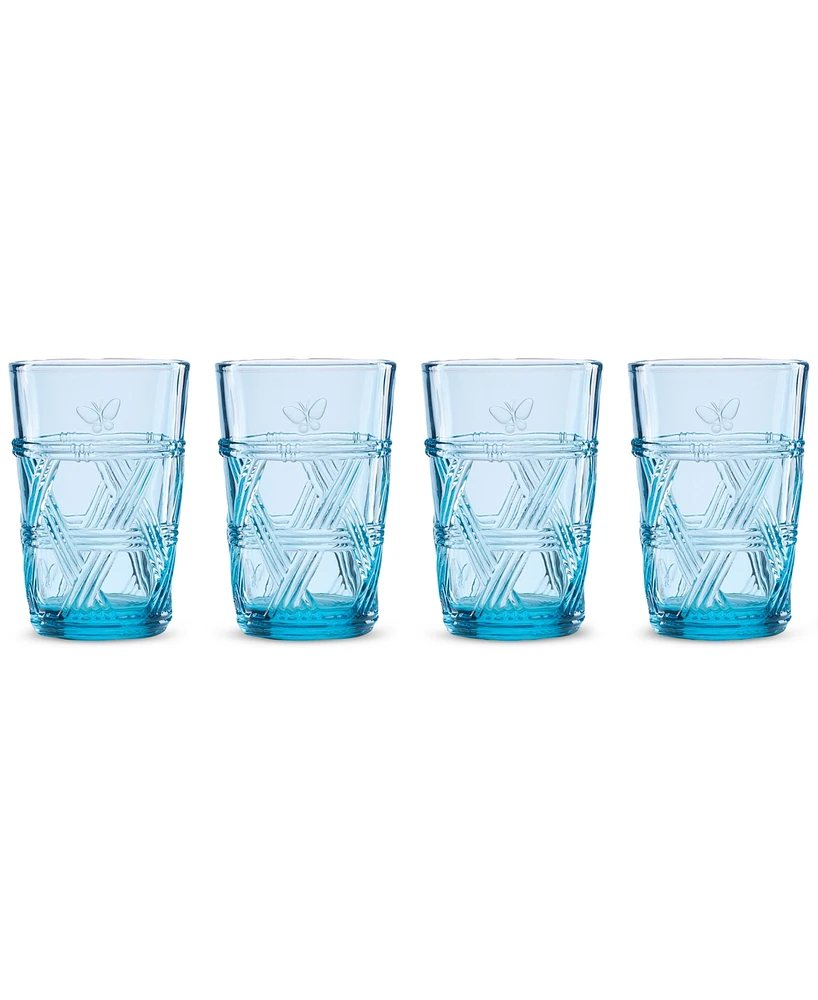 Lenox Butterfly Meadow Blue Tall Glasses, Set of 4
