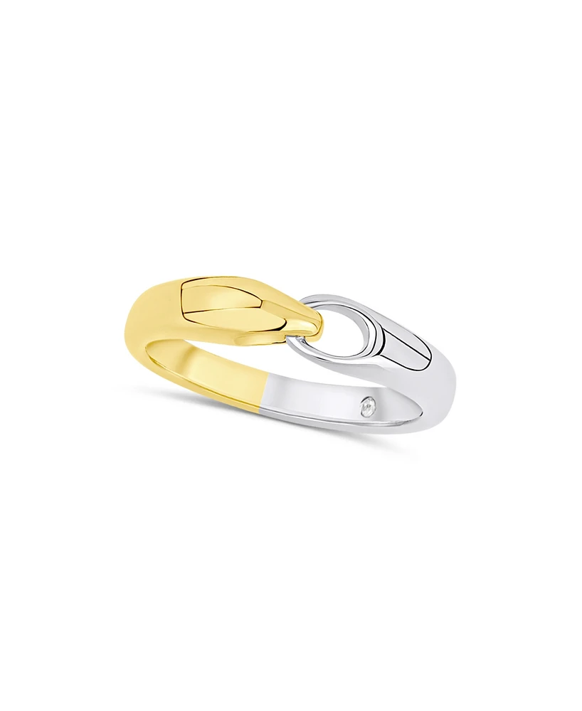 And Now This Two Tone Interlocking Statement Ring