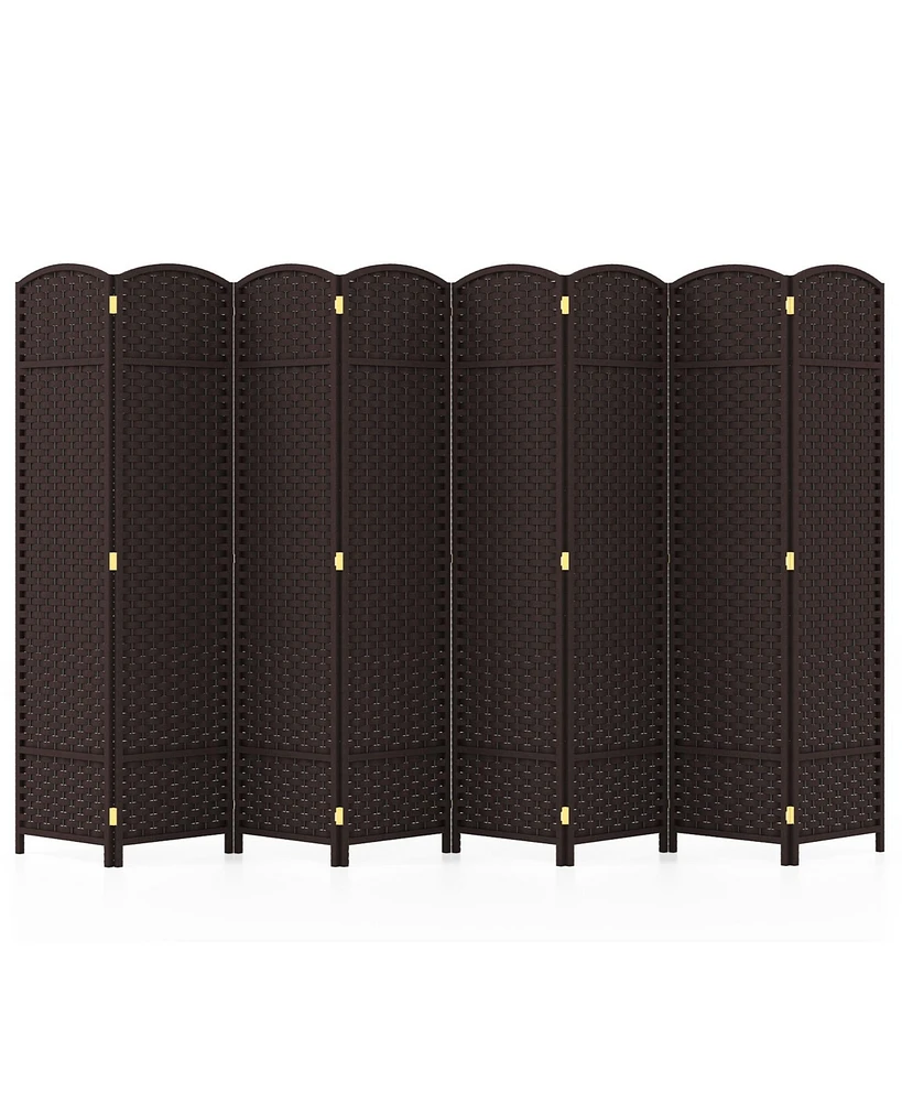8-Panel Folding Room Divider Portable and Adjustable Privacy Screen for Home or Office
