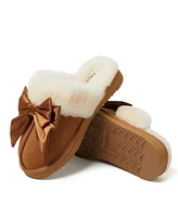 Fireside by Dearfoams Women's Sydney Genuine Shearling Scuff with Bow