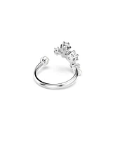 Swarovski Crystal Cultivated Pearl Round Cuts Statement Ring