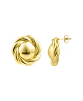 Adornia Gold Round Rope Stud Earrings