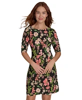 Tommy Hilfiger Women's Floral-Print Round-Neck Shift Dress