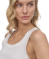 Dkny Jeans Women's Ribbed Cropped Tank Top