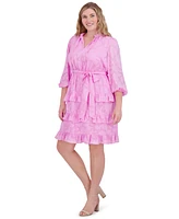 Eliza J Plus Tiered Fit & Flare Dress