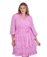 Eliza J Plus Tiered Fit & Flare Dress
