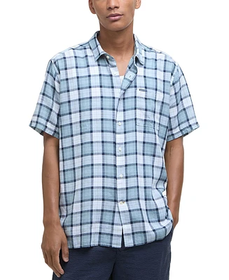 Barbour Men's Midfield Relaxed Fit Short Sleeve Tartan Button-Front Shirt