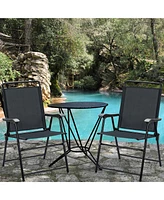 Gymax Set of 4 Folding Patio Chair Portable Sling Chair Yard Garden Outdoor