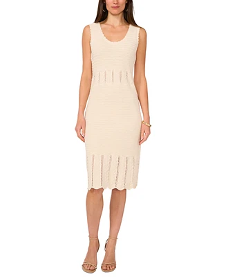 Vince Camuto Women's Pointelle-Knit Sleeveless Midi Dress