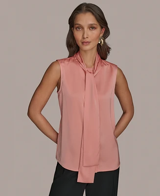 Donna Karan New York Women's Tie-Neck Sleeveless Blouse