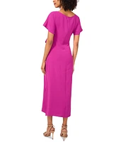 Vince Camuto Women's Tie-Waist Boat-Neck Midi Dress