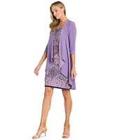 R & M Richards Petite 2-Pc. Jacket Printed Dress Set