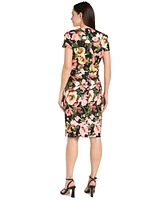 R & M Richards Petite Floral-Print Short-Sleeve Dress