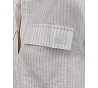 Dkny Jeans Women's Linen-Blend Cropped Long-Sleeve Shirt