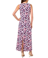 Vince Camuto Women's Floral-Print Back-Slit Sleeveless Maxi Dress