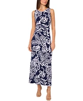 Vince Camuto Women's Paisley-Print Sleeveless Keyhole-Back Crewneck Maxi Dress